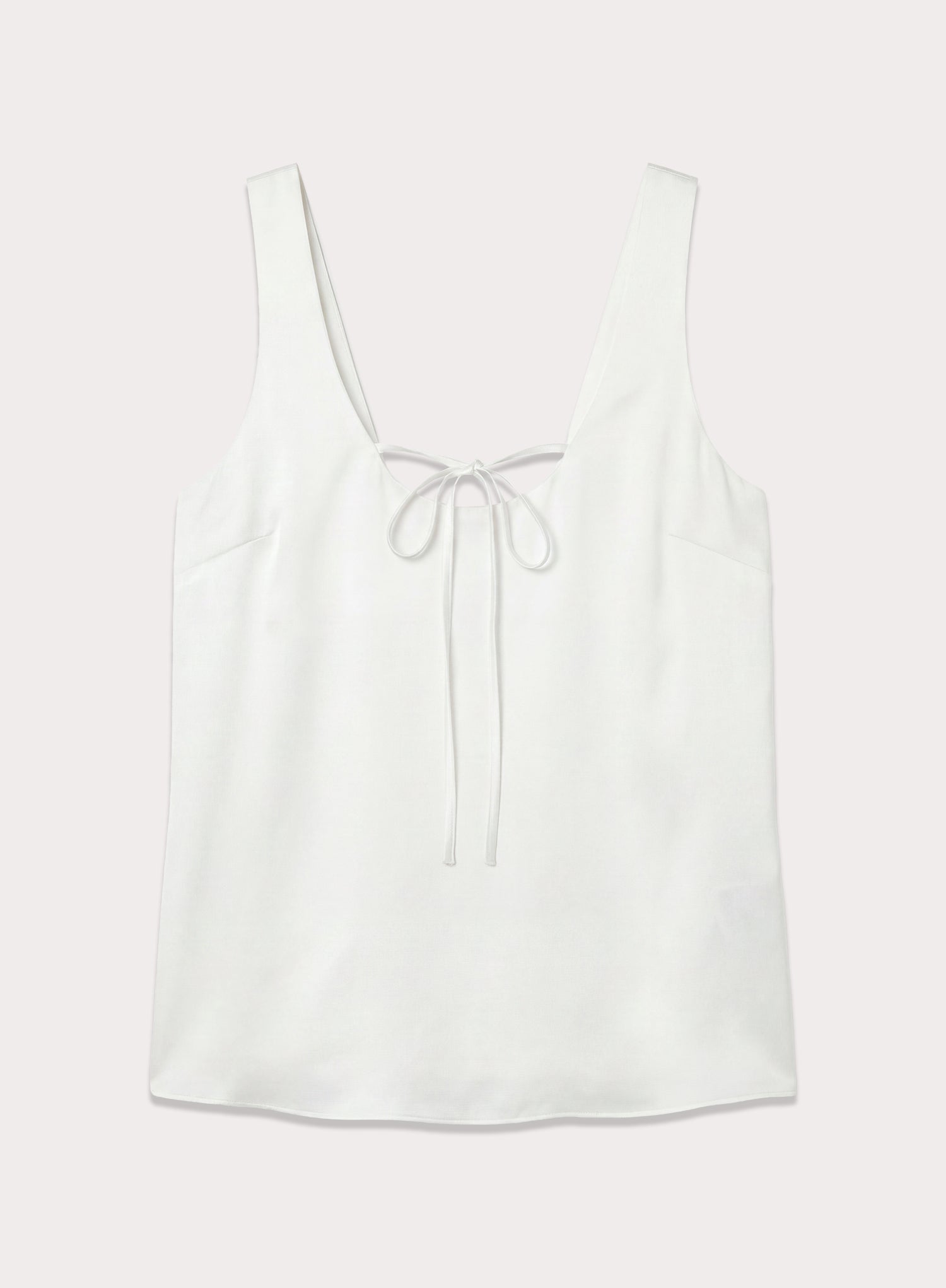 Cream Satin Tie Front Vest Top